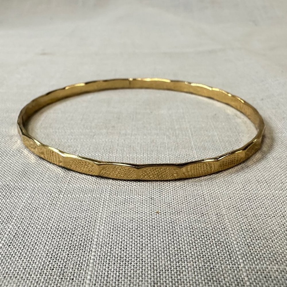 Vintage Monet Thin Gold Tone Geometric Bangle Bracelet